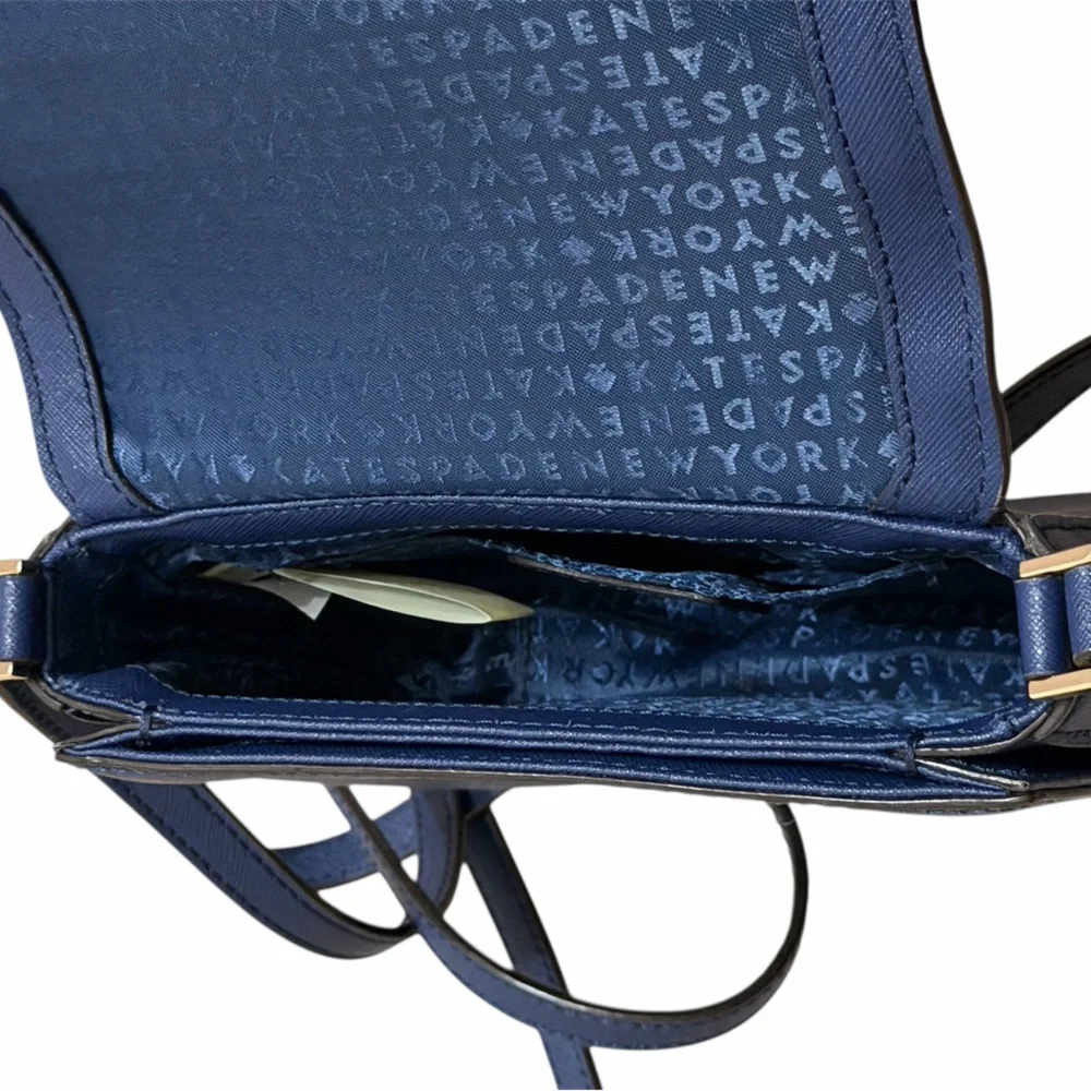 Kate Spade Navy Laurel Way Carsen Leather Crossbody Bag Purse Adjustable Strap